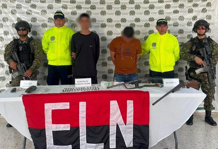 Captura de alias Camilo y Sebastián, señalados por las autoridades de integrar redes de apoyo del ELN en el sur del Cesar.