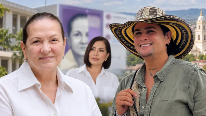 Cielo Gnecco, Carlos Barbosa y Alexandra Pineda, protagonistas del debate político generado por una publicación difundida en redes sociales. Composición fotográfica.