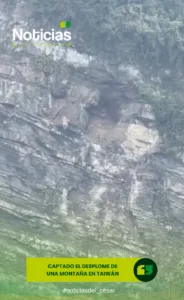 Desprendimiento de tierra y rocas en una montaña de Chiayi, Taiwán