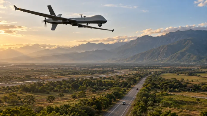 Drones Reaper en Colombia sobre paisaje del Cesar