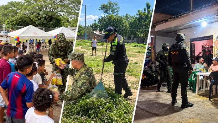 Ejército y Policía realizan acciones sociales y controles en municipios del Cesar