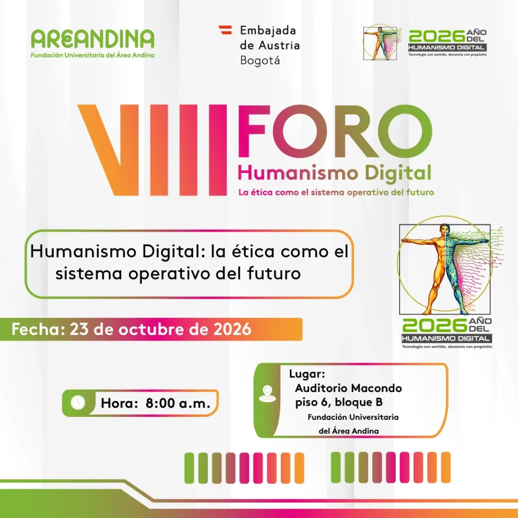 Afiche del VIII Foro de Humanismo Digital sobre inteligencia artificial en Valledupar, el 23 de octubre de 2026.