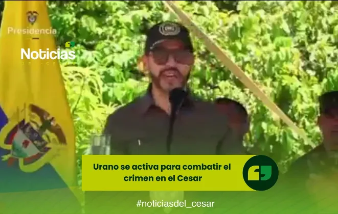 Abelardo De La Espriella durante la activación de la Fuerza de Tarea Urano en el Cesar