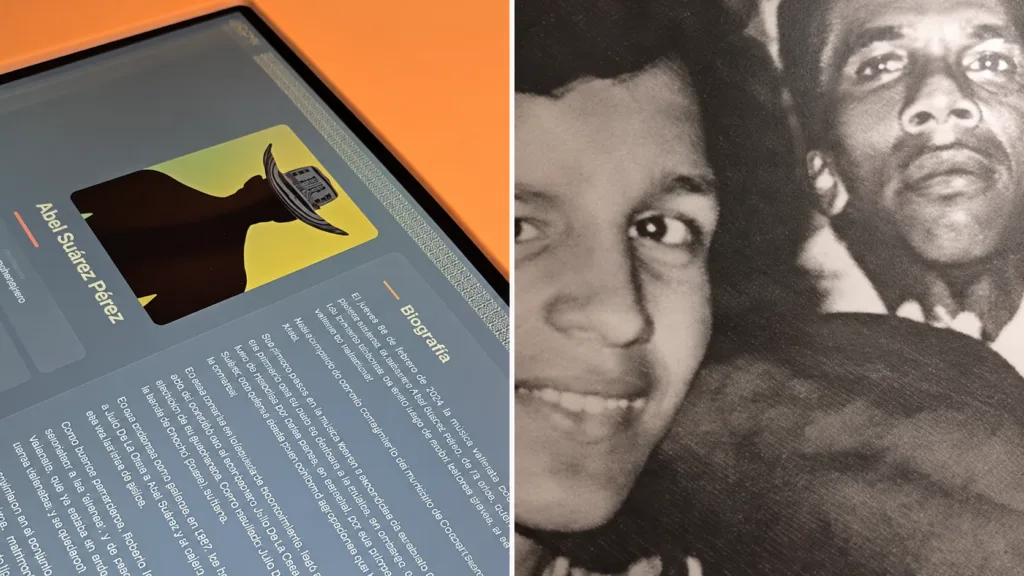 Fotografías históricas en una sala dedicada a la historia del vallenato.