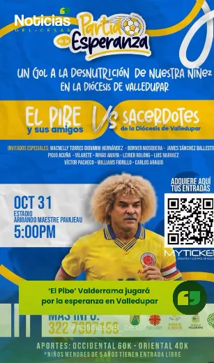 Carlos ‘El Pibe’ Valderrama invita al Partido de la Esperanza en Valledupar