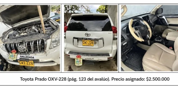 Toyota Prado incluida en la venta de bienes de Valledupar por un precio asignado de $2,5 millones